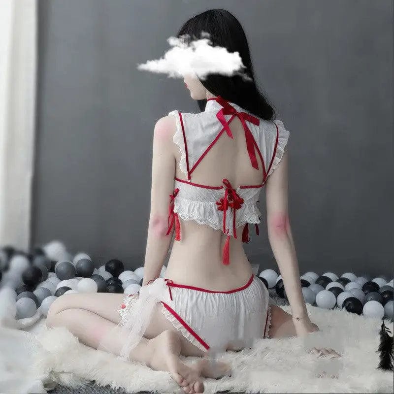 LOVEMI  Erotic lingerie White / Oneszie Lovemi -  Pantera Rabbit New Ladies Split Cheongsam Sexy Lingerie Sexy