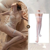 LOVEMI  Erotic lingerie Whitesuitwithwhitesocks / One size Lovemi -  Lingerie Uniform French Lace Underwire Corset Ladies Suit