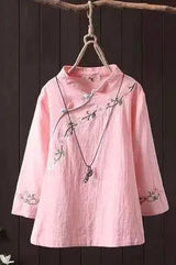 LOVEMI - Ethnic Style Shirt Chinese Literary Disc Button Tea Suit