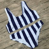 Europe and America sexy striped split bikini-Stripe-2