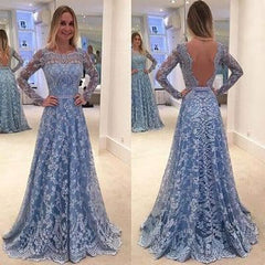 European and American explosion lace dress dress-Blue-4