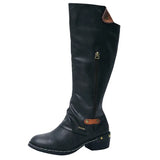 European And American Flat Zipper Women Boots - Black / 35 -