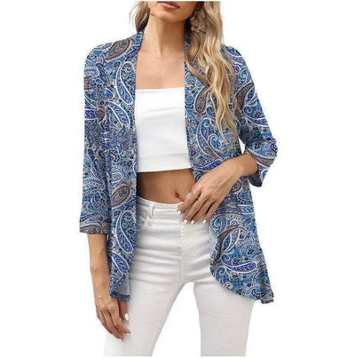 European And American Leisure Printed Knitted Cardigan-Printing 1-4