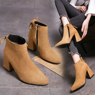European And American Martin Boots Pointed High Heels Plus