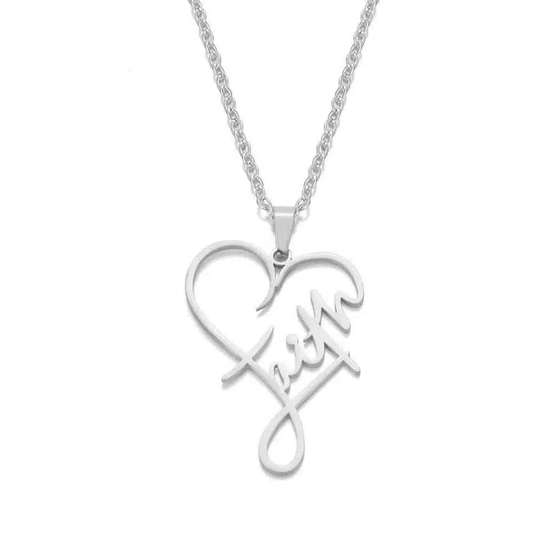 European And American Necklace Heart Of Faith Pendant-1