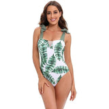 European And American One Piece Bikini Swimsuit-Greenleaves-2