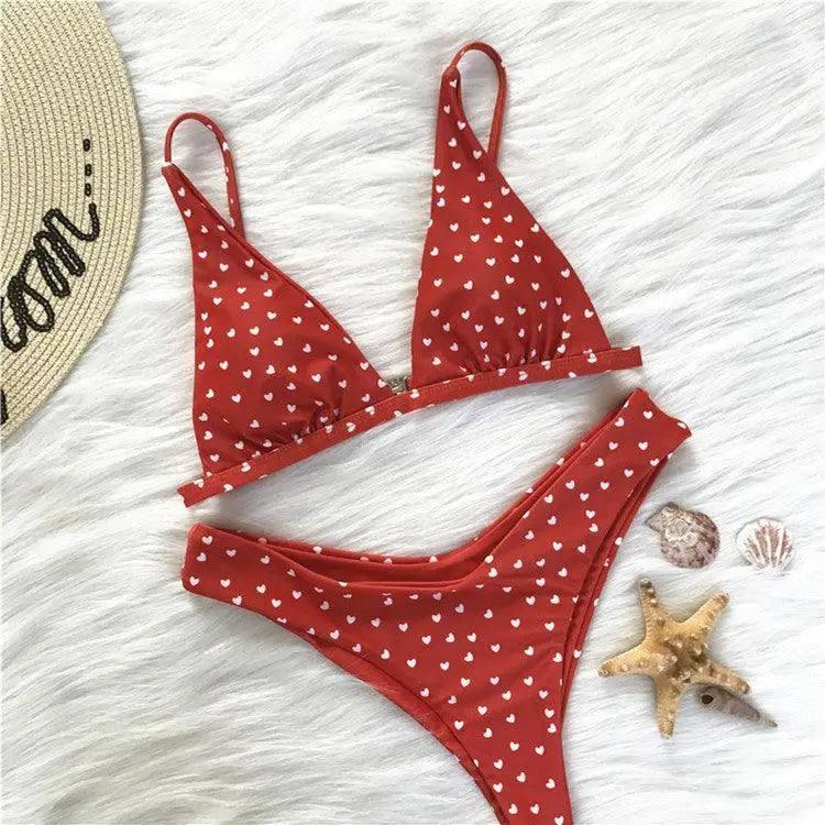 European And American Sexy Cute Bikini Retro Love Print-4