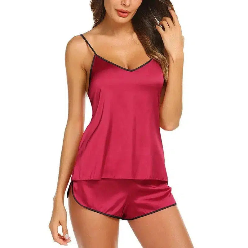 European And American lingerie And Pajamas-Dark red-3