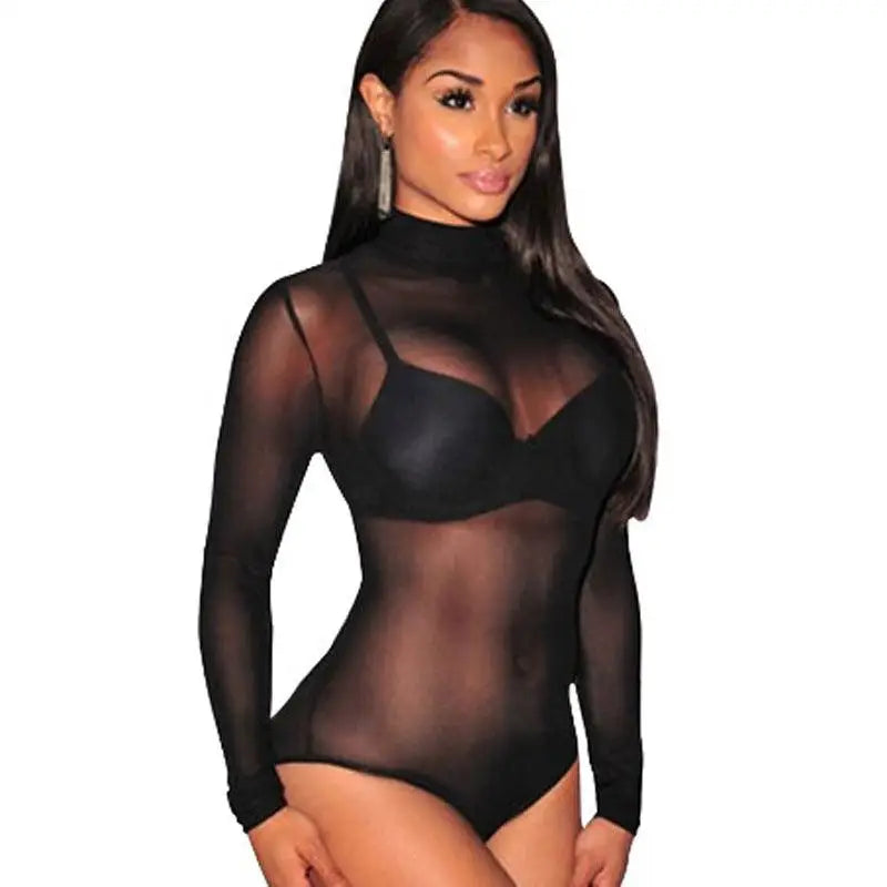 LOVEMI - European and American sexy lingerie black tight mesh