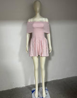 European And American Style Beach Holiday Sexy Dress Knitted-Pink-7