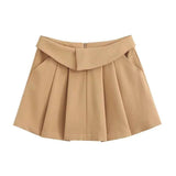 European And American Style College Style High Waist Pleated-6