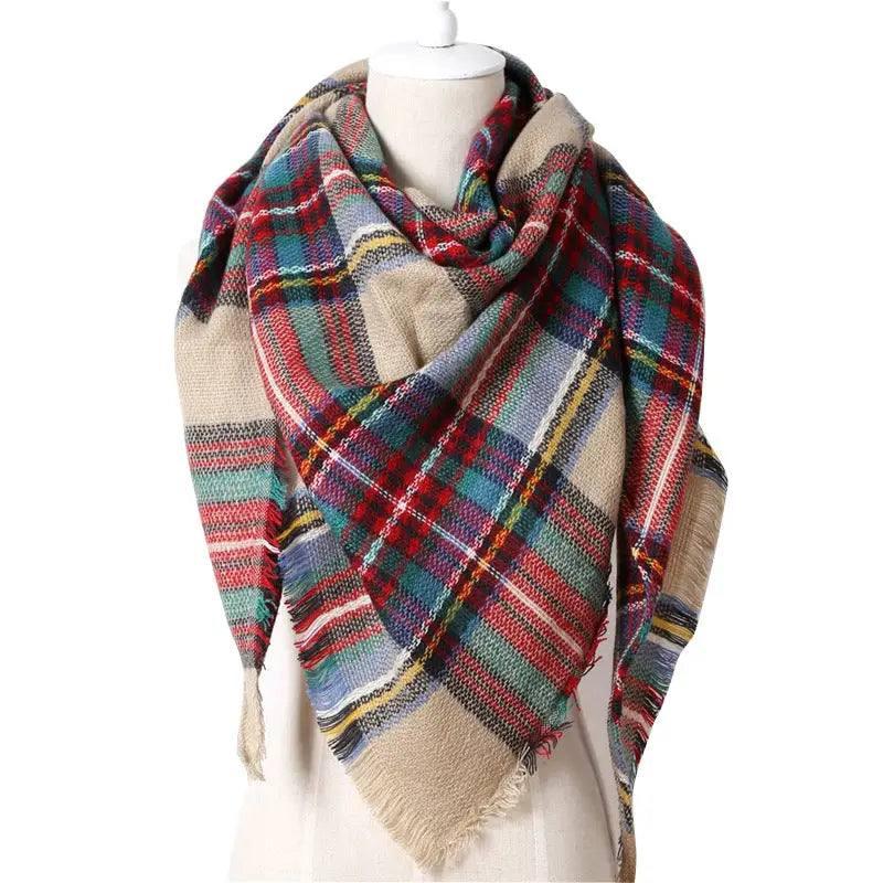 European And American Triangle Cashmere Women's Winter Scarf-Colorful-4
