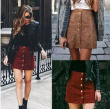 LOVEMI - European and American women's suede high-end fashion skirt