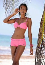 European And Beautiful Split Bikini-Pink-5