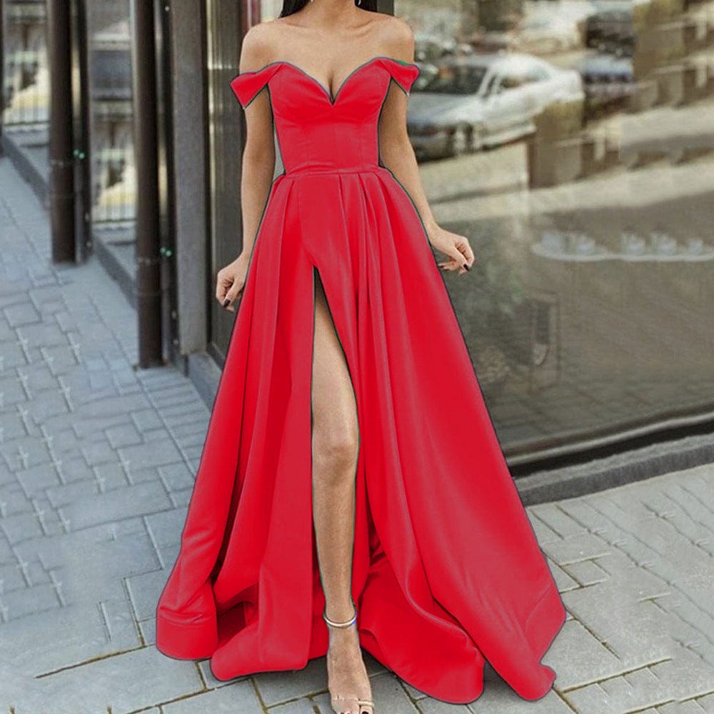 LOVEMI  Evening Dresses Red / S Lovemi -  Women's Multicolor Tube Top V-neck Backless Dress