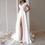 LOVEMI  Evening Dresses White / S Lovemi -  Women's Ruffled White Mid-waist Solid Color Temperament