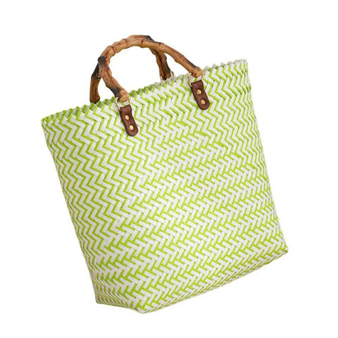 Exquisite Woven Tote Bag Multifunctional Women Handbag High-Green-8