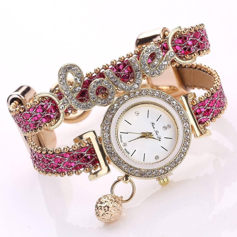 FanTeeDa Brand Women Bracelet Watches Ladies Watch-Rose Red-1