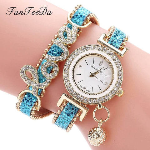 FanTeeDa Brand Women Bracelet Watches Ladies Watch-Blue-7