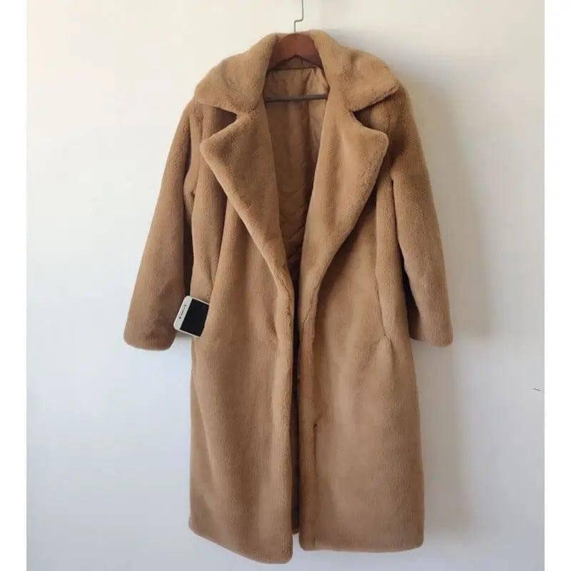 Fashion High Quality Velvet Fur Long Coat Women-22