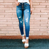 Fashion Holes Skinny Jeans-1