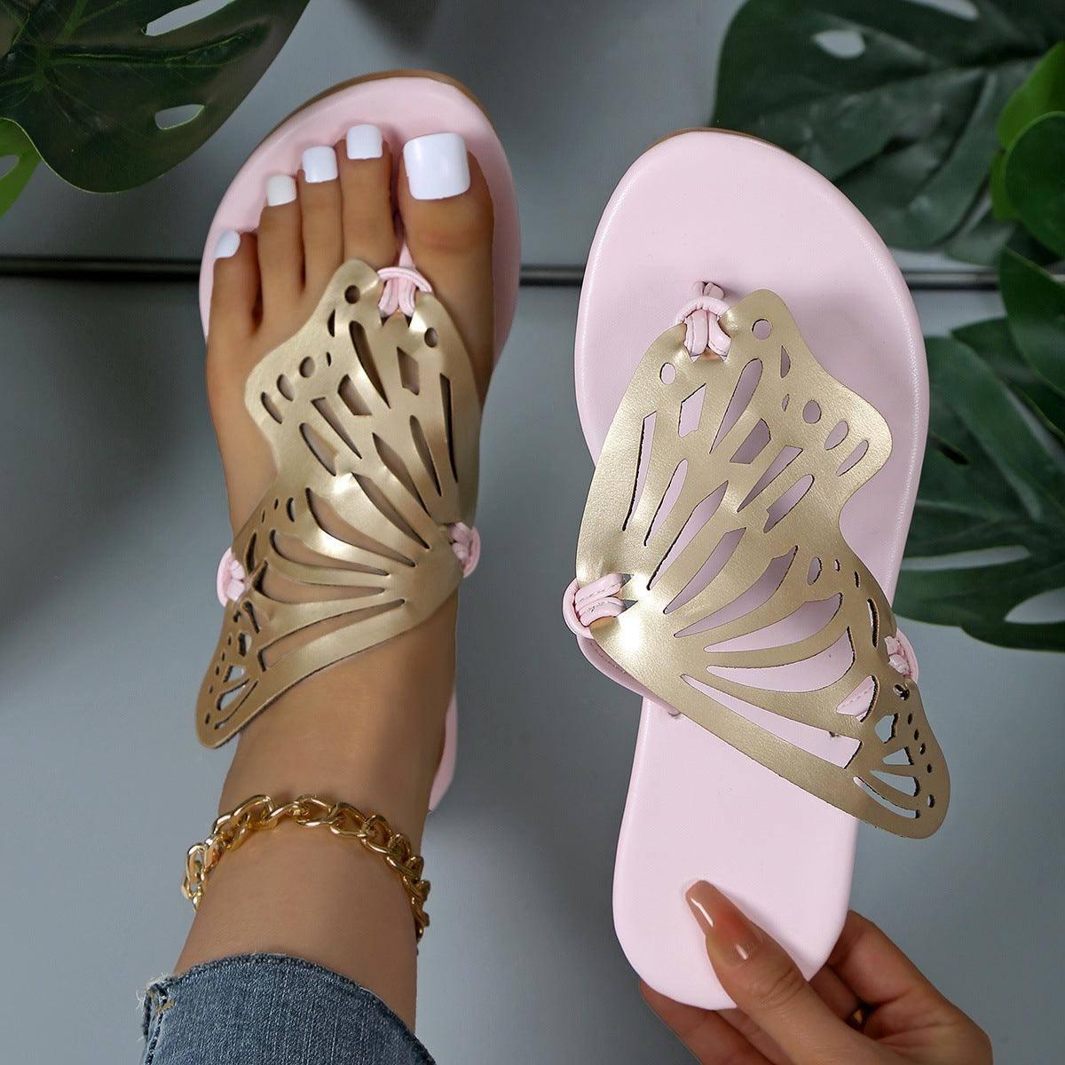 Fashion Hollow Butterfly Flip-Flops Summer Sandals For Women-4