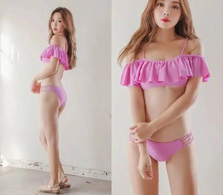 Fashion Sexy Split Two-Piece Hot Spring Vacation Beach-Purple-4