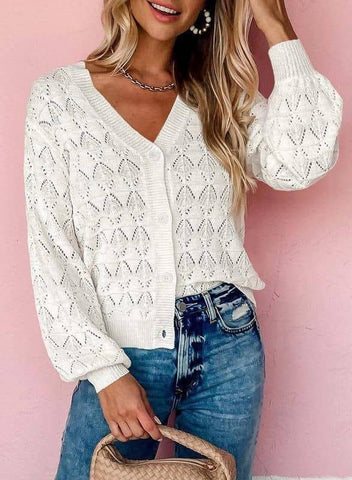 Fashion Short Cardigan Knitted Sweaters Women Autumn And-2