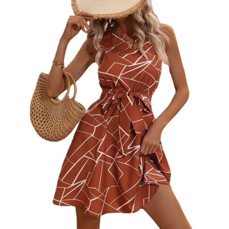 Fashion Sleeveless Printed Women's Dress-3