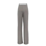 Fashion Solid Color Slim Casual Trousers-Grey-7