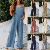 Fashion Square Neck Jumpsuit With Pockets Spring Summer-1