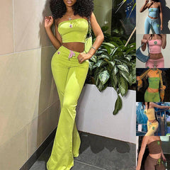 Fashion Summer Suit Embroidery Tube Top And High Waist-1