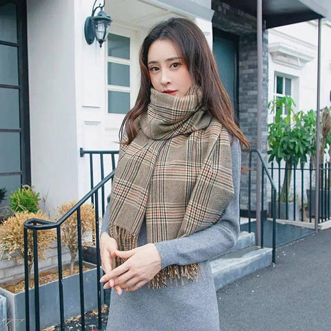 Fashion Warm Cashmere Scarf In Autumn And Winter-Camel-1