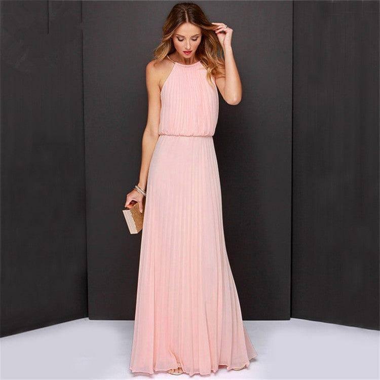 Fashionable sexy dress long skirt-Pink-9