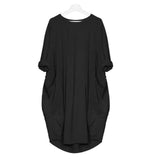 Feitong Plus Size Boho Womens Dress Ladies Casual Pocket-Black-7