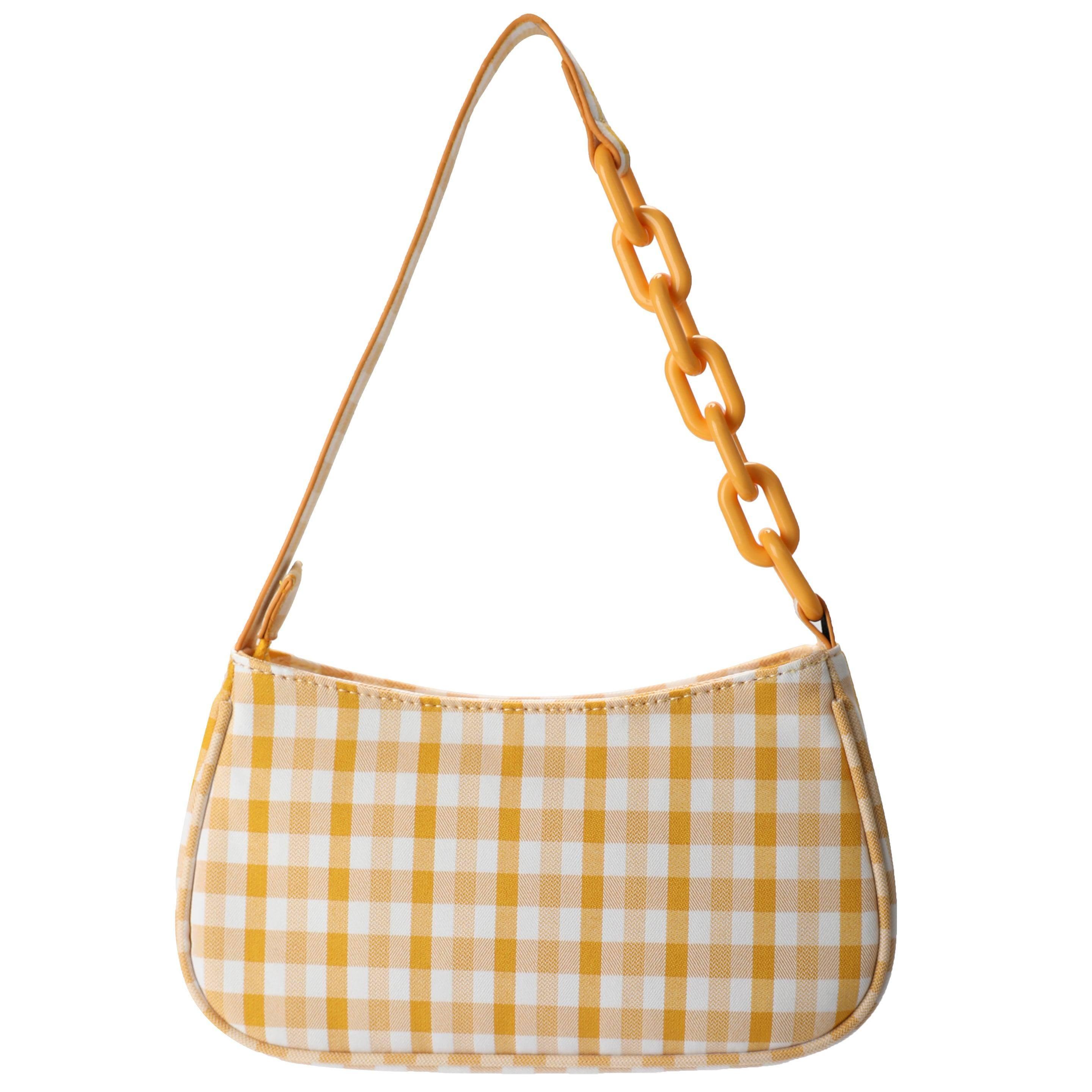 Female baguette bag lattice chain bag-5