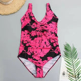 Five-Color Plus Size Fat Woman Swimsuit Plus Fat-Red-5