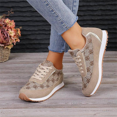 Flower Print Lace-up Sneakers Casual Fashion Lightweight-6
