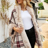 Fringe Cardigan Plaid Shawl Sweater Women's Dress-3