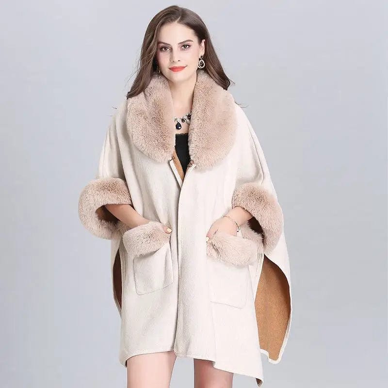 LOVEMI  Fur coat Beige / One size Lovemi -  Woolen Cardigan Jacket