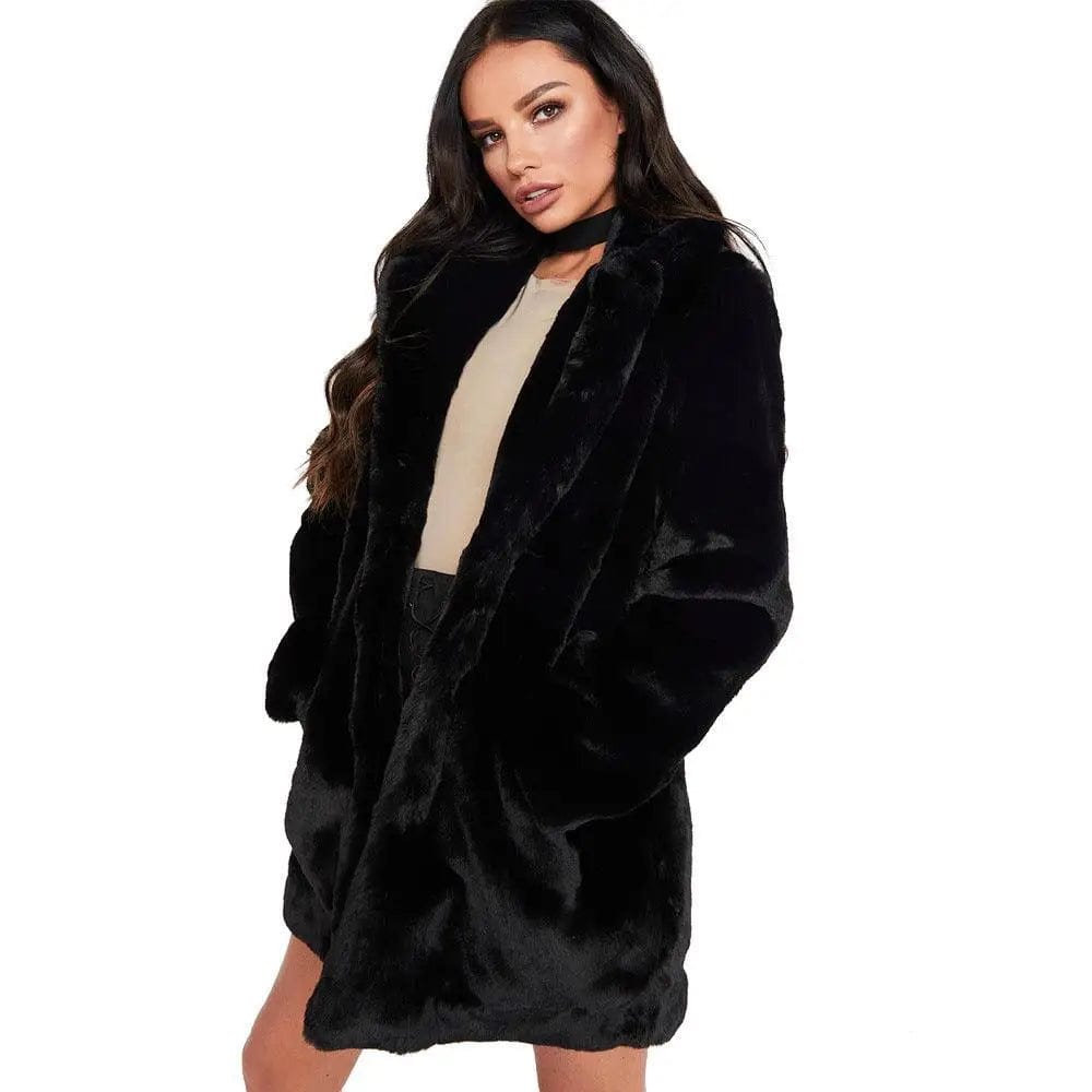 LOVEMI  Fur coat Black / 2XL Lovemi -  Rabbit fur faux fur coat