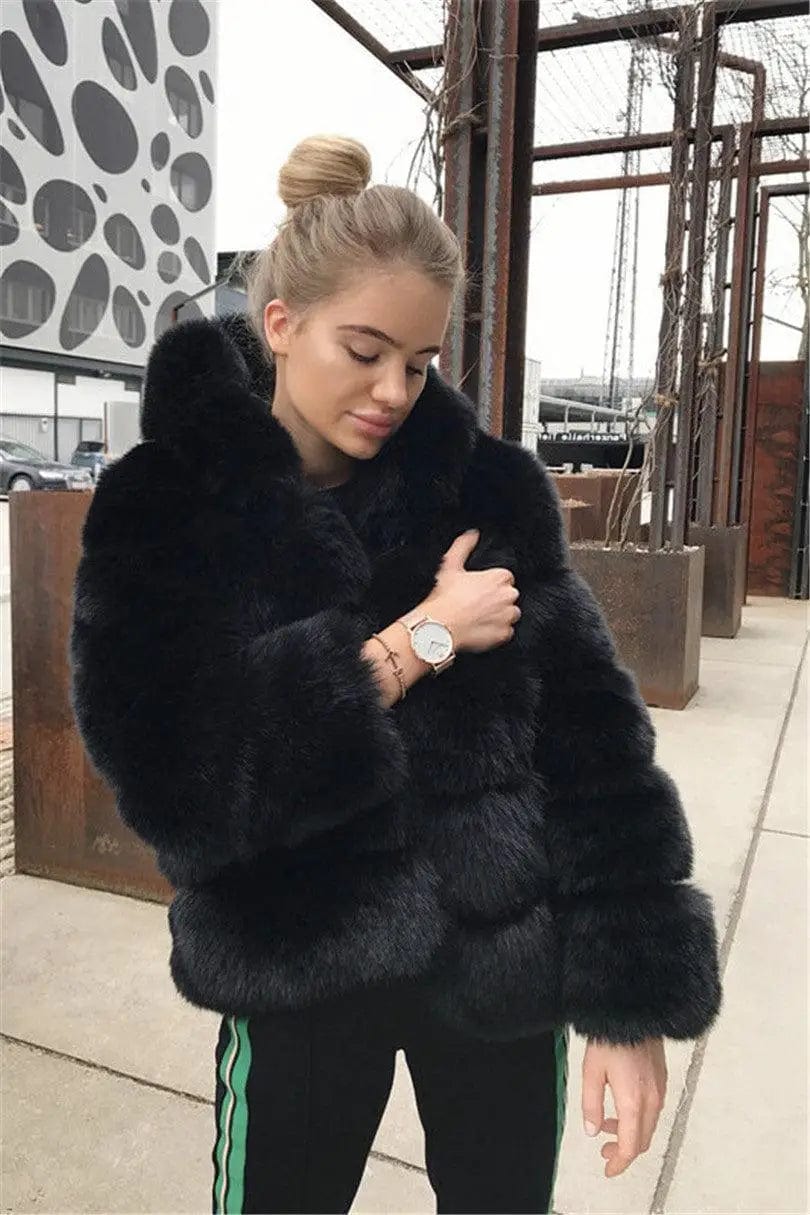 LOVEMI  Fur coat Black / 3XL Lovemi -  Faux fur jacket