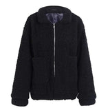 LOVEMI Fur coat Black / 3XL Lovemi -  Faux lambswool oversized jacket coat Winter black warm