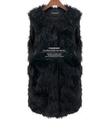 LOVEMI Fur coat Black / 3XL Lovemi -  Wild sleeveless solid color mixed color faux fur vest
