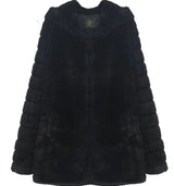 LOVEMI  Fur coat Black / 5XL Lovemi -  Plush padded hooded lady mink short fur coat