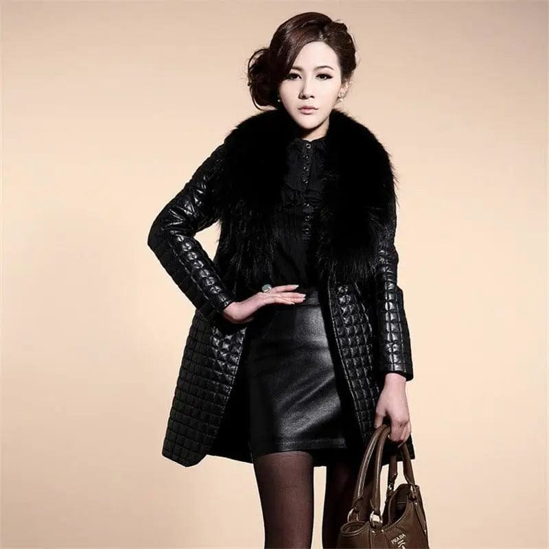 LOVEMI  Fur coat Black / L Lovemi -  Ladies mid-length faux fur coat