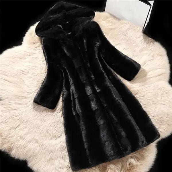 LOVEMI Fur coat Black / L Lovemi -  Mink Faux Fur Coat