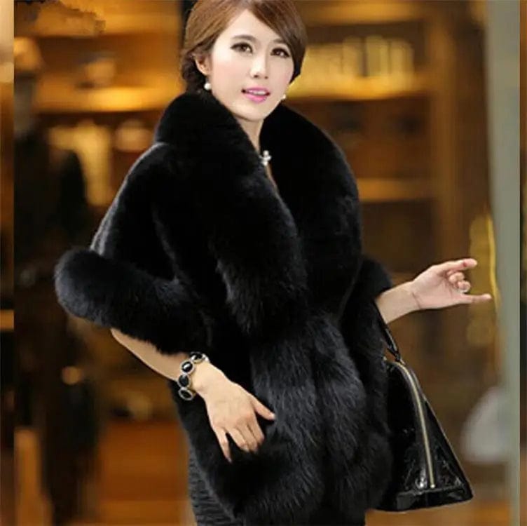 LOVEMI Fur coat Black / One size Lovemi -  Warm shawl