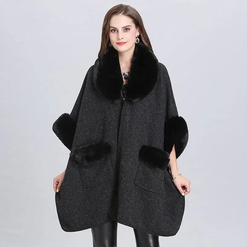 LOVEMI  Fur coat Black / One size Lovemi -  Woolen Cardigan Jacket