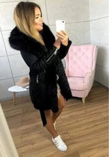 LOVEMI Fur coat Black / S Lovemi -  Women's slim coat